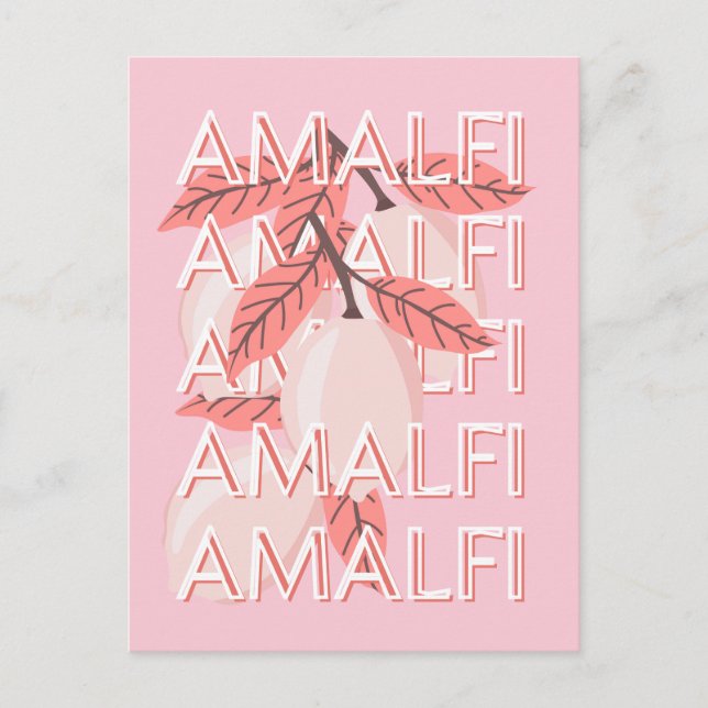 Carte Postale Côte d'Amalfi, Italie Art de Voyage, Art de Voyage (Devant)