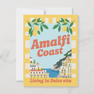 Carte Postale Côte d'Amalfi Italie Vie Intemporelle la Dolce Vit