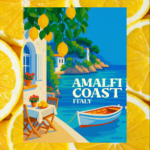 Carte Postale Côte d'Amalfi Italie Voyage Méditerranée Vintage