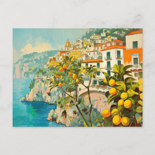 Carte Postale Côte d'Amalfi, Italie Voyage Rétro