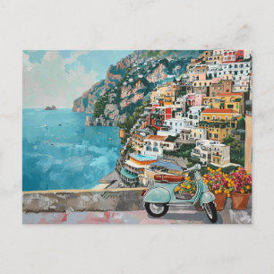 Carte Postale Côte d'Amalfi, Italie Voyage Rétro