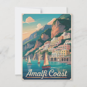 Carte Postale Côte d'Amalfi vintage