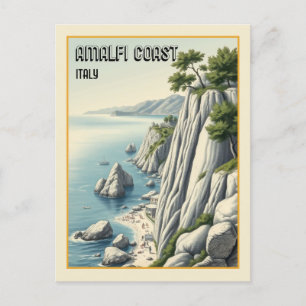 Carte Postale Côte d'Amalfi Vintage Italie Voyage