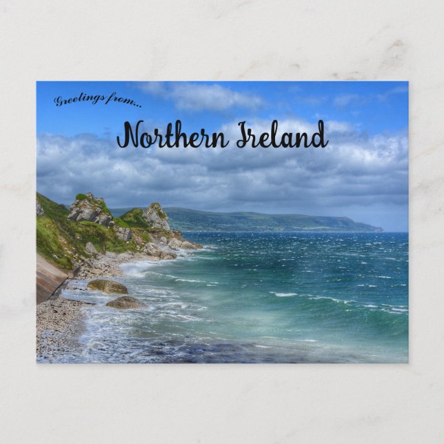 Carte Postale Côte d'Antrim près de Glenarm Irlande du Nord (Devant)