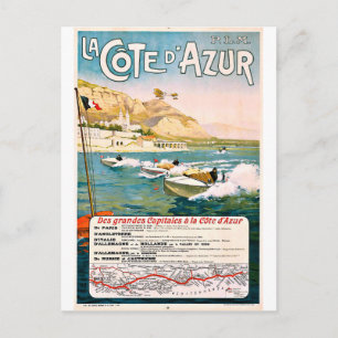 Carte Postale Côte d'Azur, Côte d'Azur, Course en bateau, France
