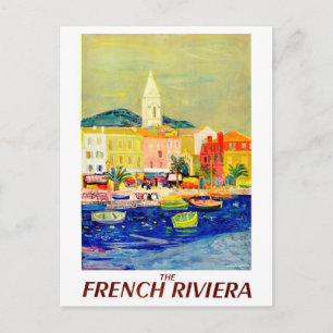 Carte Postale Côte d'Azur, France, peinture, art, vintage