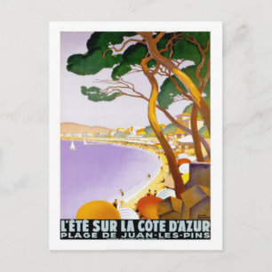 Carte Postale Côte d'Azur vintage, France -