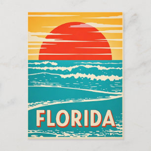 Carte Postale Côte de Floride : Art Vintage voyage