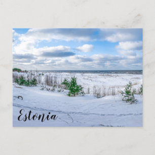 Carte Postale Côte de la mer Baltique recouverte de neige en hiv