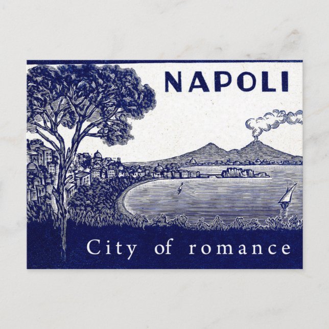 Carte Postale Côte de Naples, Italie, ville, romance, volcan (Devant)