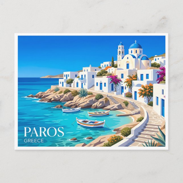 Carte Postale Côte de Paros Grèce (Devant)