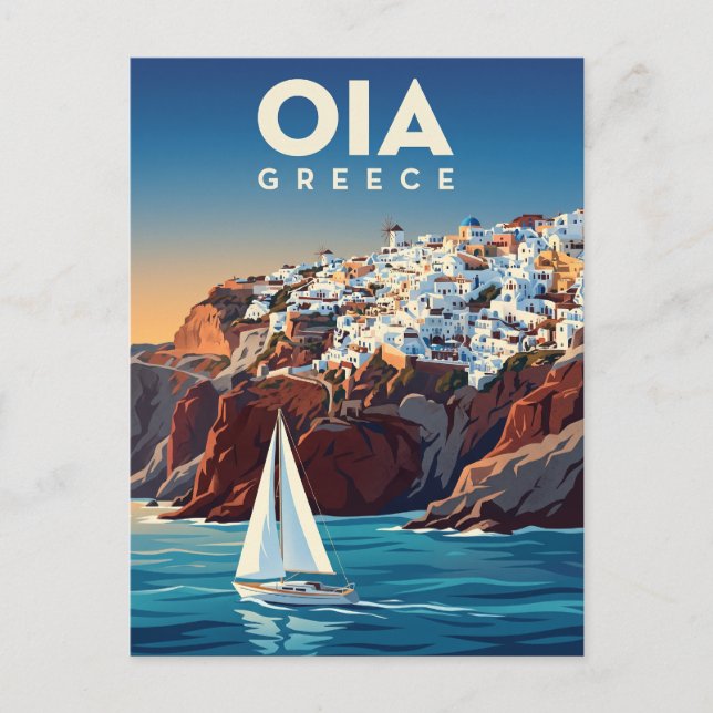 Carte Postale Côte d'Oia Grèce (Devant)