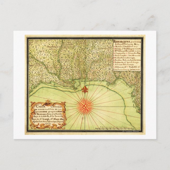 Carte Postale Côte du Golfe des États-UnisCarte panoramique (Devant)