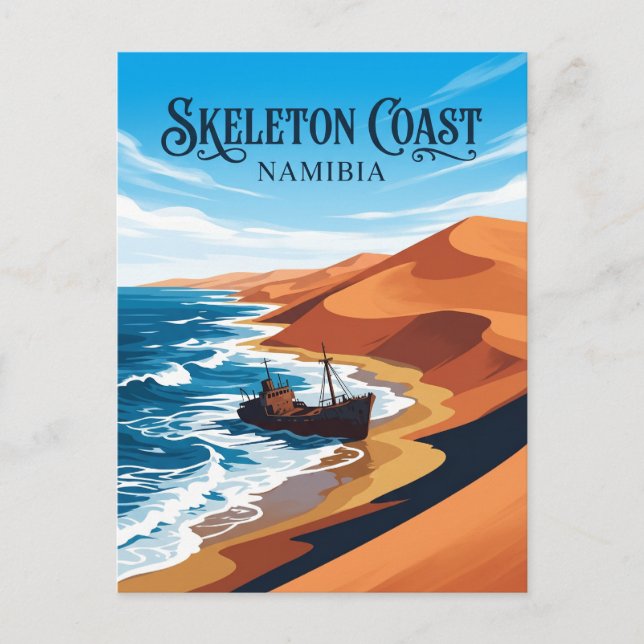 Carte Postale Côte du Skeleton Namibie (Devant)