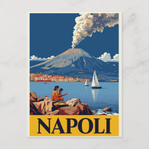 Carte Postale Côte italienne Naples Vésuve Œuvre d'art