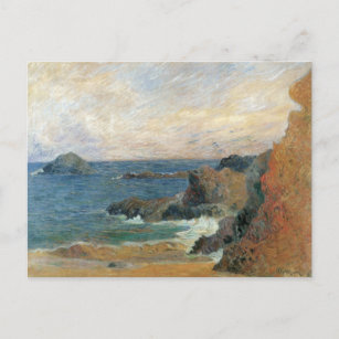 Carte Postale Côte rocheuse par Paul Gauguin, Impressionnisme Vi