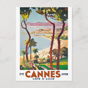 Carte Postale Côte vintage d'Azur Cannes