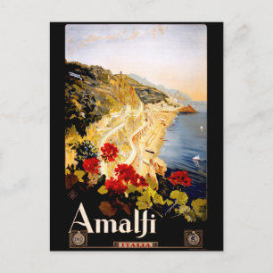 Carte Postale Côte Vintage voyage d'Italie Amalfi