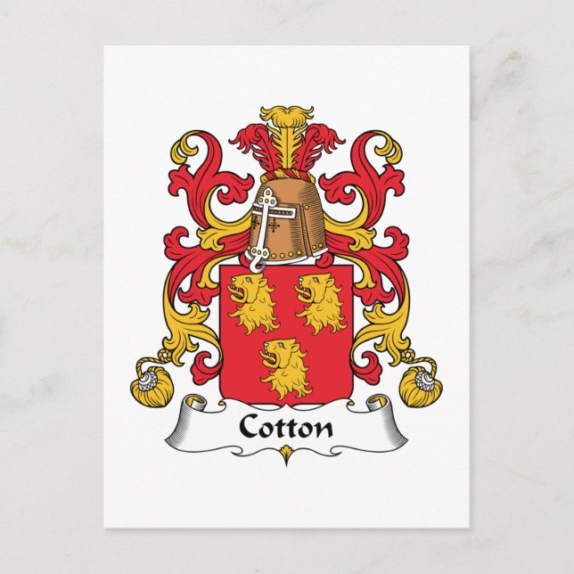 Carte Postale Coton Family Crest (Devant)