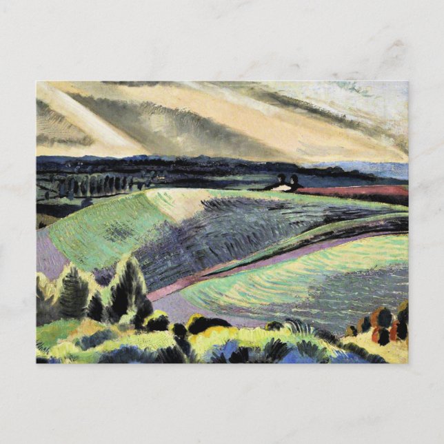 Carte Postale Cotswold Hills, tableau de surréalisme de Paul Nas (Devant)