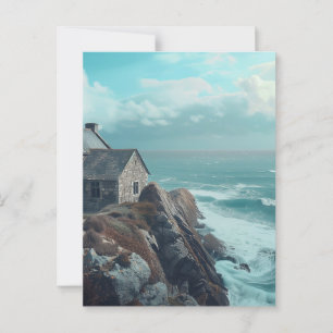 Carte Postale Cottage médiéval sur une falaise