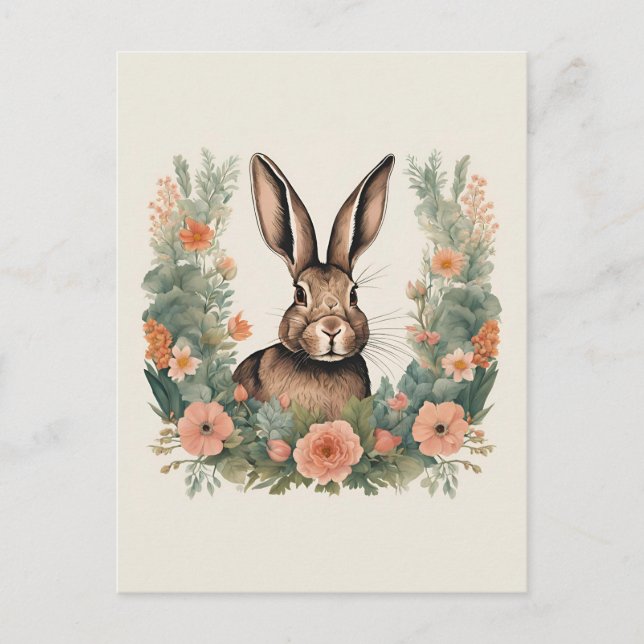 Carte Postale Cottagecore Cute Rabbit (Devant)