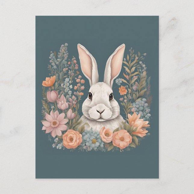 Carte Postale Cottagecore Cute Rabbit (Devant)