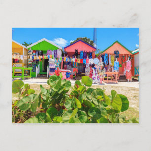 Carte Postale Cottages en bois multicolore   Long Bay Beach