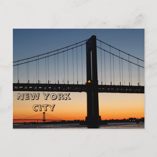 Carte Postale Cou de Throggs et coucher du soleil de pont de (Devant)
