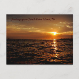 Carte postale couché de soleil de South Padre Isla