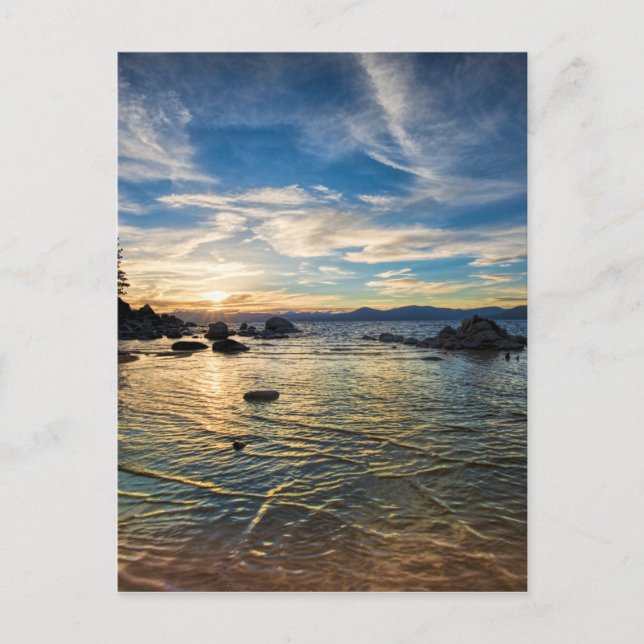 Carte Postale Couché de soleil sur le lac Tahoe (Devant)