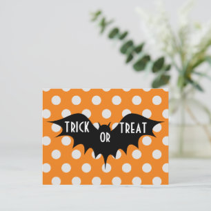 Carte Postale Couche d'Halloween ou traiter les pois orange