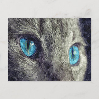 Carte Postale Couche gris bleu yeux