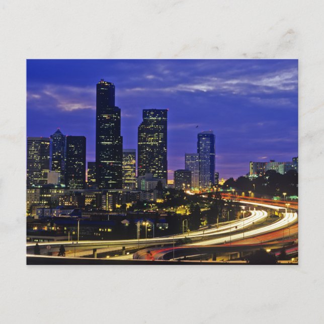 Carte Postale Coucher de Seattle, Washington (Devant)