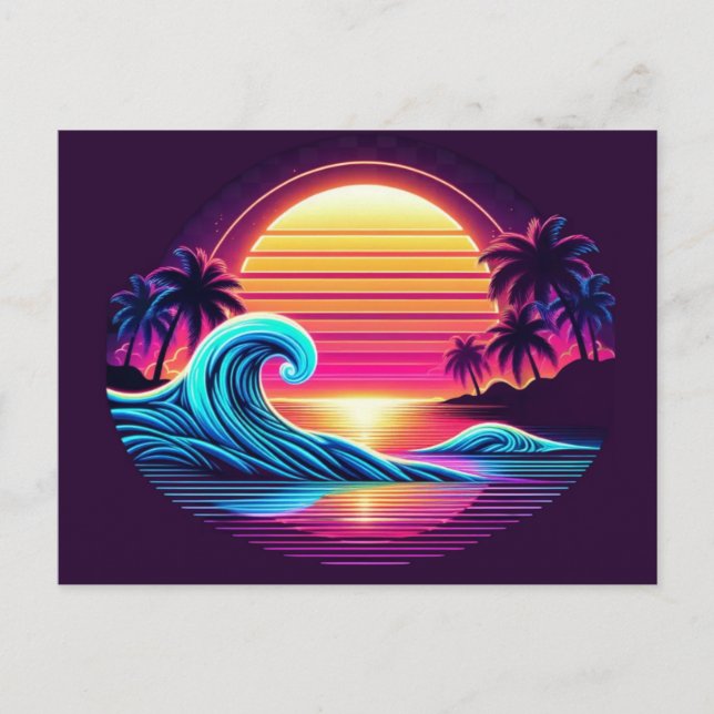 Carte Postale Coucher de soleil (Devant)