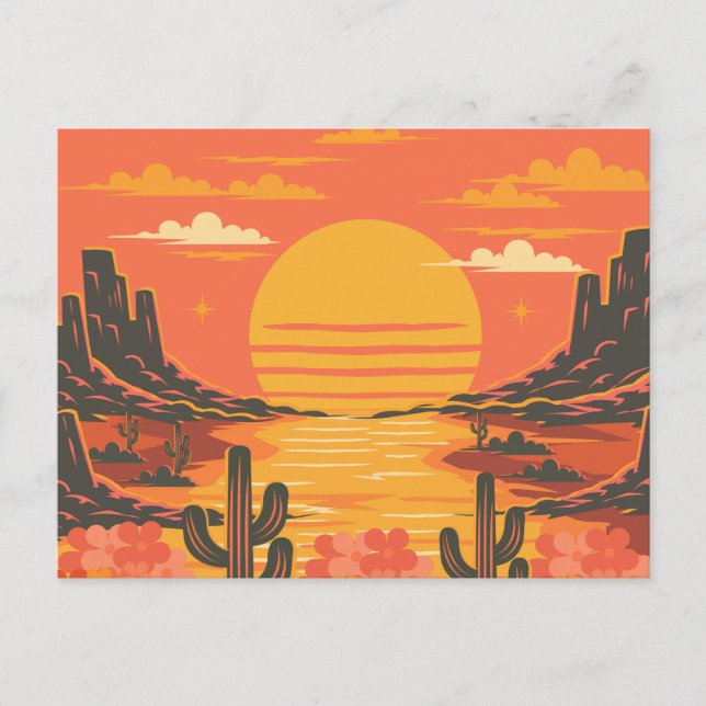 Carte Postale Coucher de soleil (Devant)