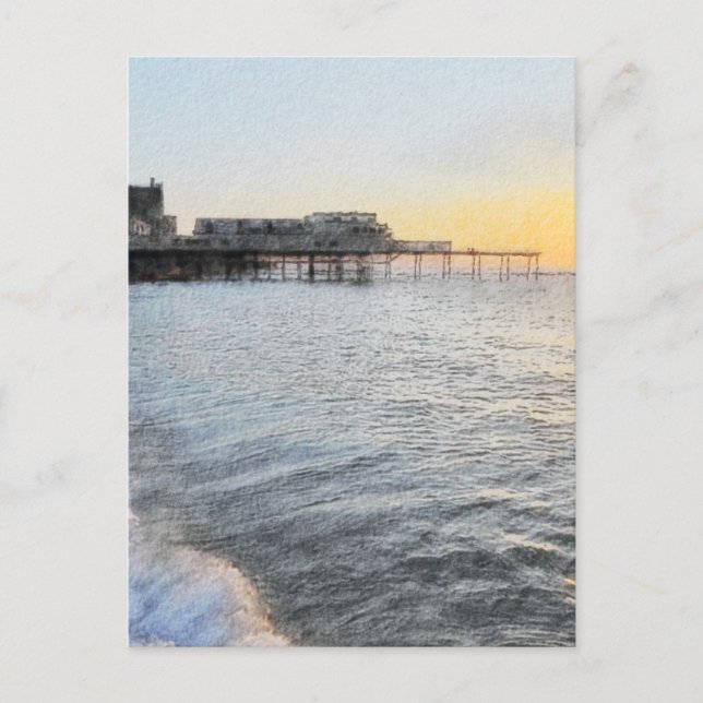 Carte Postale Coucher de soleil à Aberystwyth (Devant)