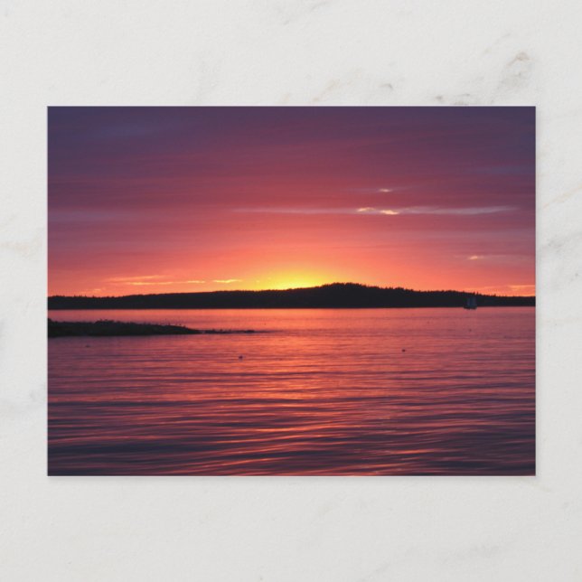 Carte Postale Coucher de soleil à Bar Harbour, Maine (Devant)