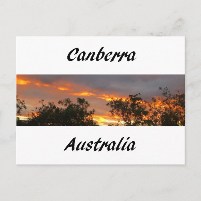 Carte Postale Coucher de soleil à Canberra (Devant)