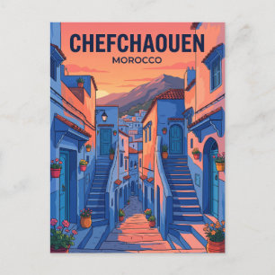 Carte Postale Coucher de soleil à Chefchaouen Maroc