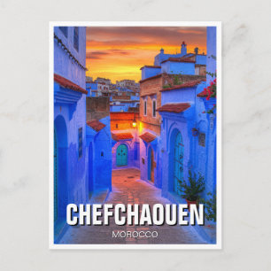 Carte Postale Coucher de soleil à Chefchaouen Maroc Voyage