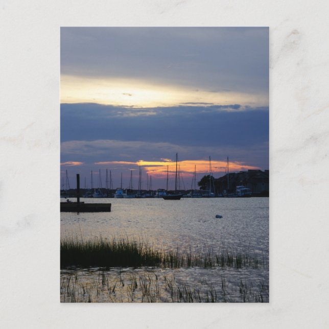 Carte Postale Coucher De Soleil À Folly Harbour (Devant)