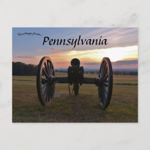 Carte Postale Coucher de soleil à Gettysburg Pennsylvanie USA