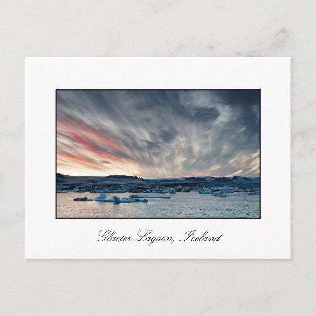 Carte Postale Coucher de soleil à Glacier Lagoon 2010 (Devant)