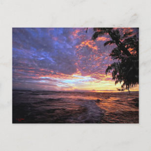 Carte Postale Coucher de soleil à la plage...Carte postale