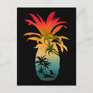 CARTE POSTALE COUCHER DE SOLEIL À L'ANANAS