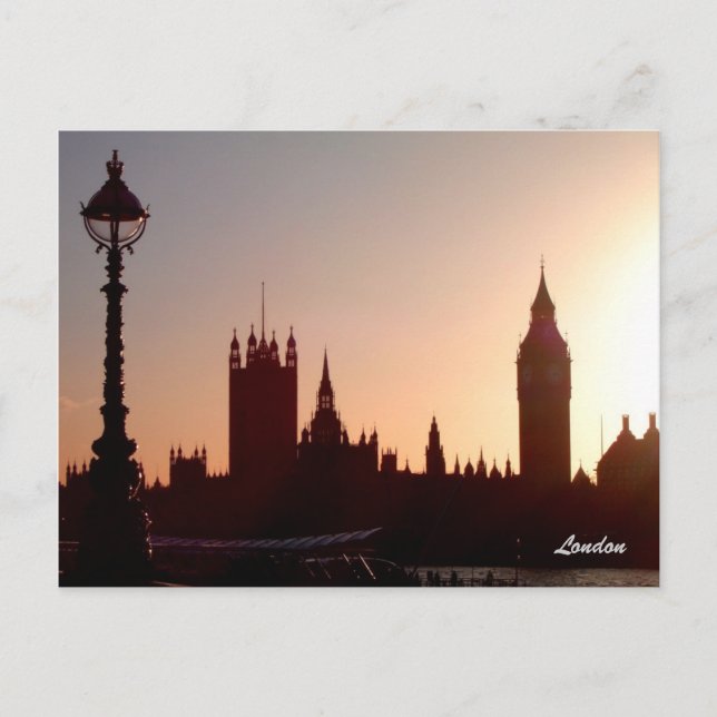 Carte Postale coucher de soleil à Londres (Devant)