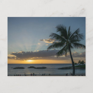 Carte Postale Coucher de soleil à Oahu, Hawaï
