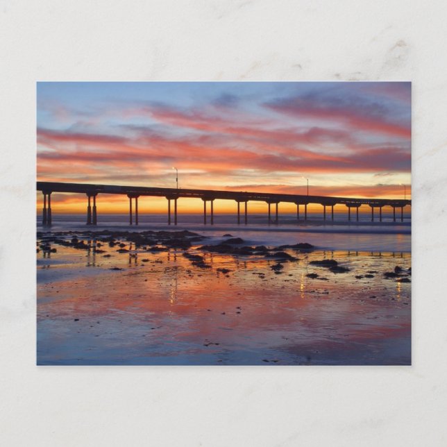 Carte Postale Coucher de soleil à Ocean Beach (Devant)
