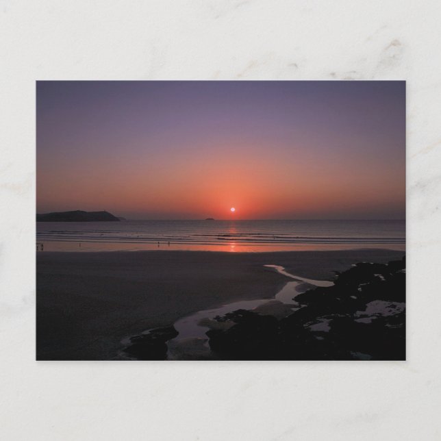 Carte Postale Coucher de soleil à Polzeath (Devant)